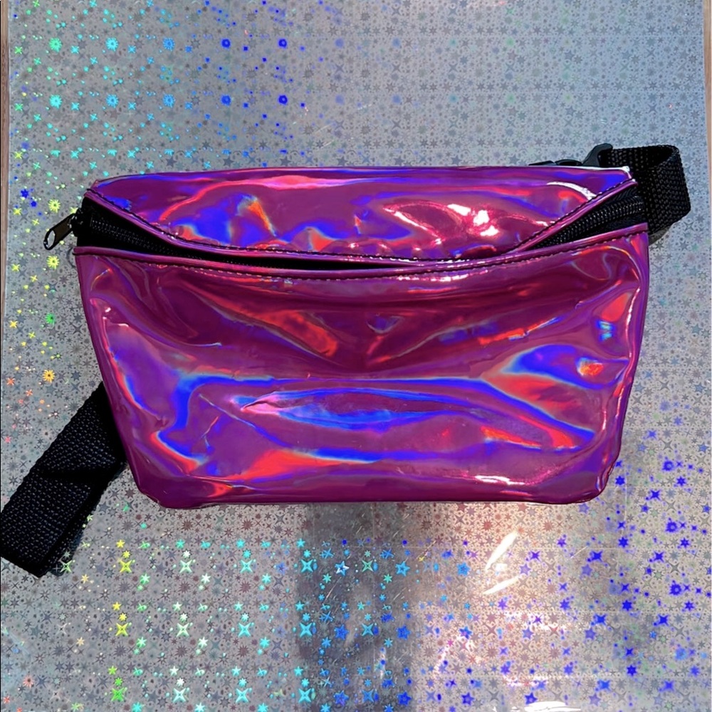 Chromatica Pink Holographic Fanny pack with zipper pocket